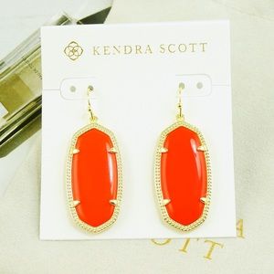 Kendra Scott Elle Earrings bright red gold